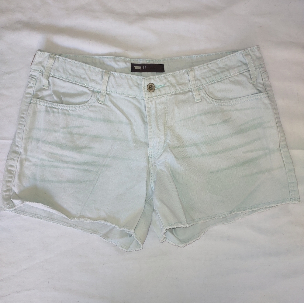 Levi's Light Mint Green Denim Jean Shorts